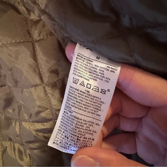 Banana Republic Army Green Parka Coat With Fur Hood - Picture 9 of 10